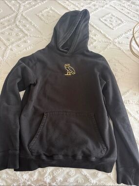 OVO Black Hoodie with Gold Owl Patch